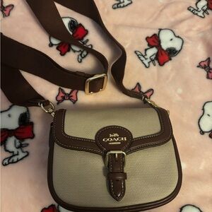 Coach Elegant Brown and Cream Crossbody Bag